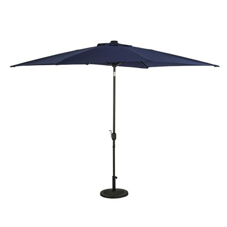 Blue Wave Blue Wave NU6865 6.5 x 10 ft. Nassau Rectangular Market Umbrella with LED Bulb Lights; Navy Blue - Breez-Tex NU6865